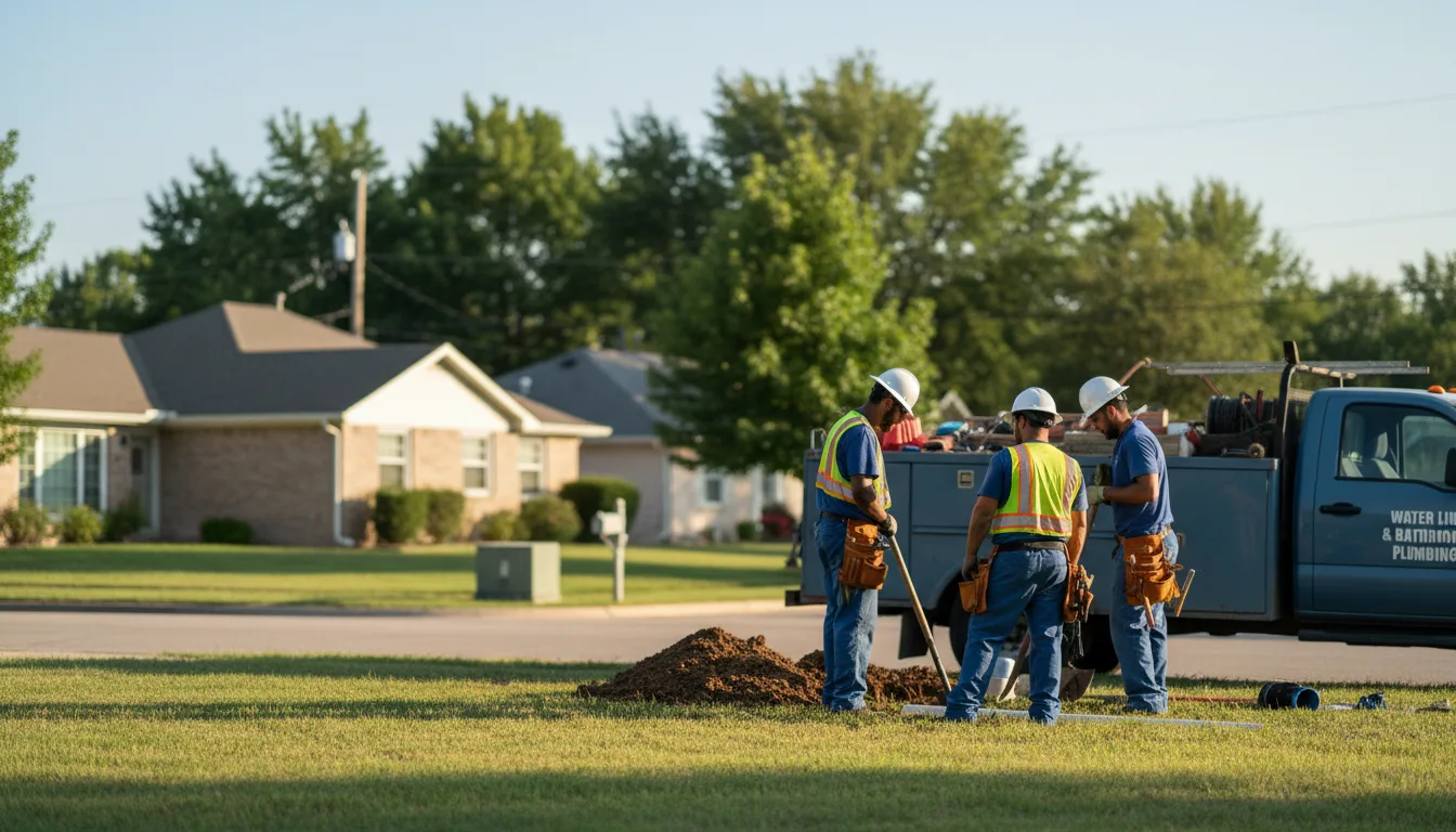 Residential water line and bathroom plumbing service in River Falls, AL